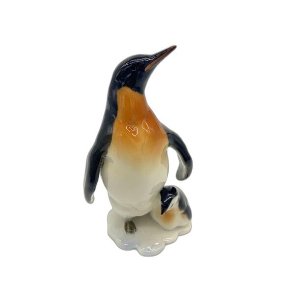 Lorenz Hutschenreuther Porcelain Penguin & Baby Germany Kunstabteilung figurine - Picture 1 of 5